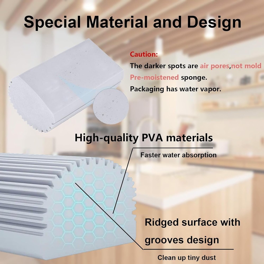 6 Pack Damp Clean Duster Sponge Dusting Sponge Duster Housekeeping Reusable