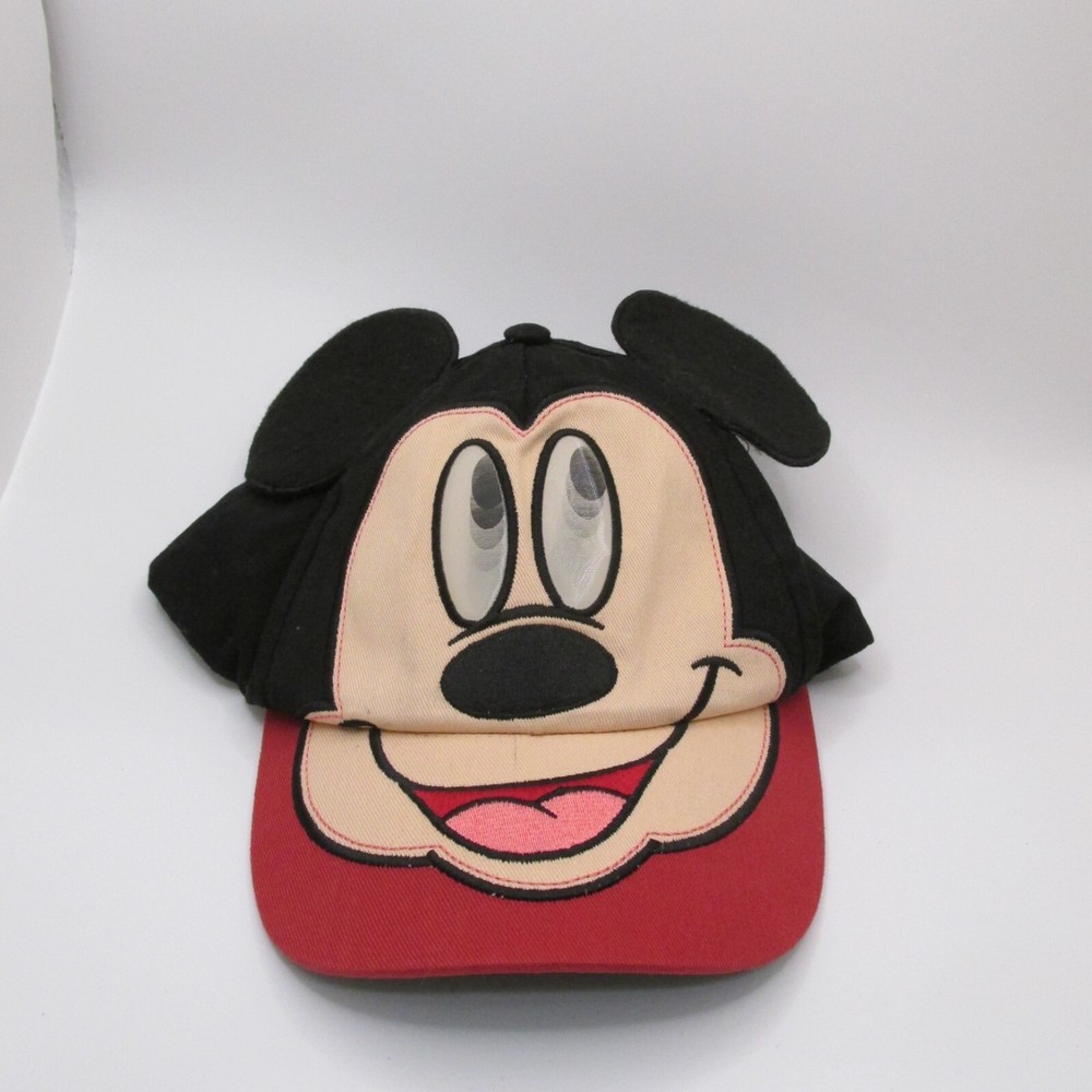 VINTAGE CHILDRENS MICKEY MOUSE EAR HAD W/ MOVING EYES- HOOK/LOOP BACK