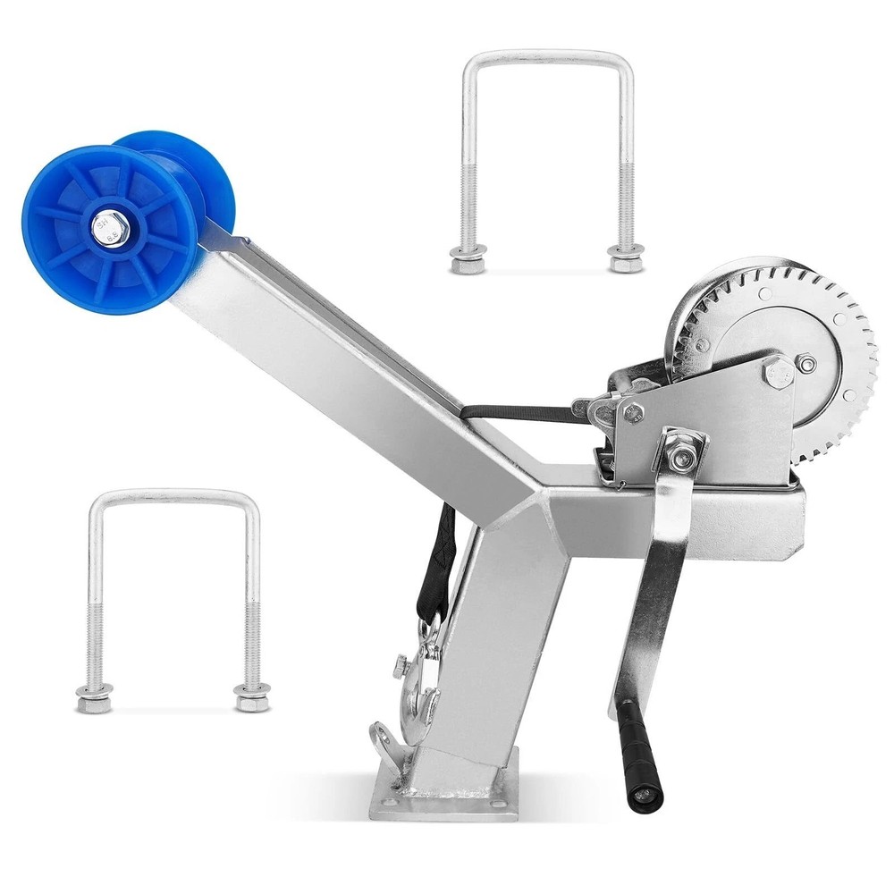 Adjustable Boat Trailer Winch Stand with Roller, Boat Trailer Winch Post Silver