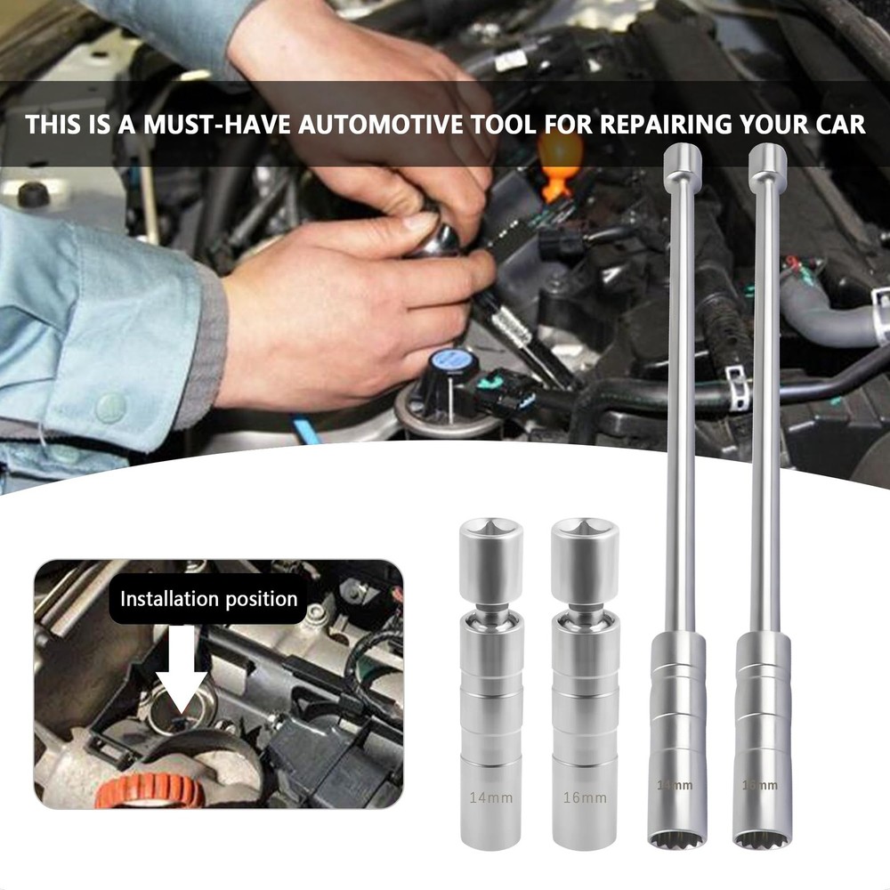 Extended Spark Plug Socket 14mm 16mm Removal Installer hardware set