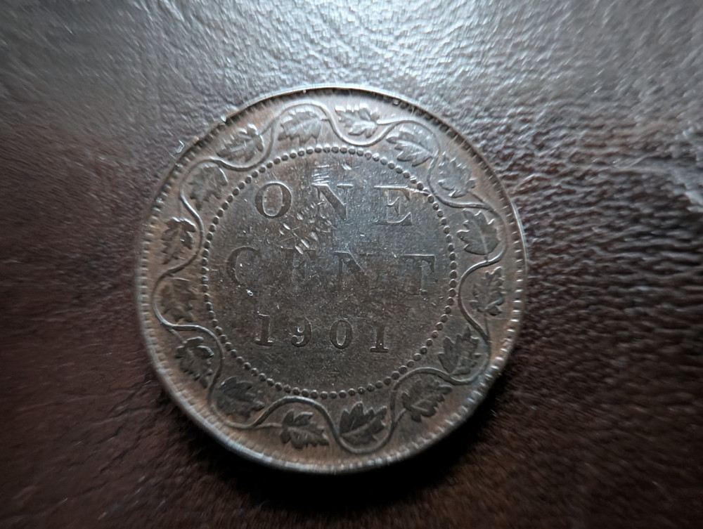 1901 Victoria Canada One Cent and 1866 (Pitted) US Shield Two Cent