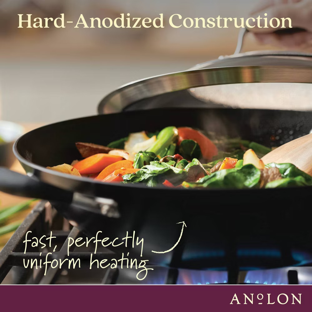 Anolon Advanced Home 14" Hard Anodized Nonstick Wok with Side Handle and