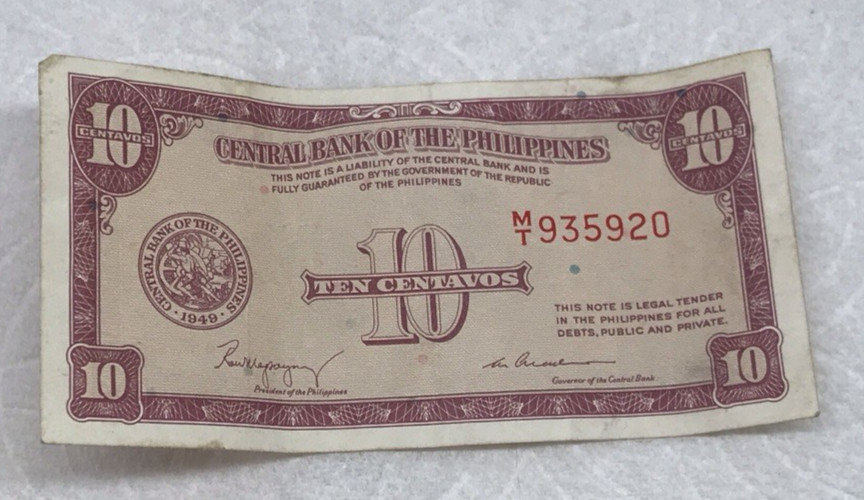 Central Bank - PHILIPPINES - 5 Centavos & 10 Centavos 1949 Circulated