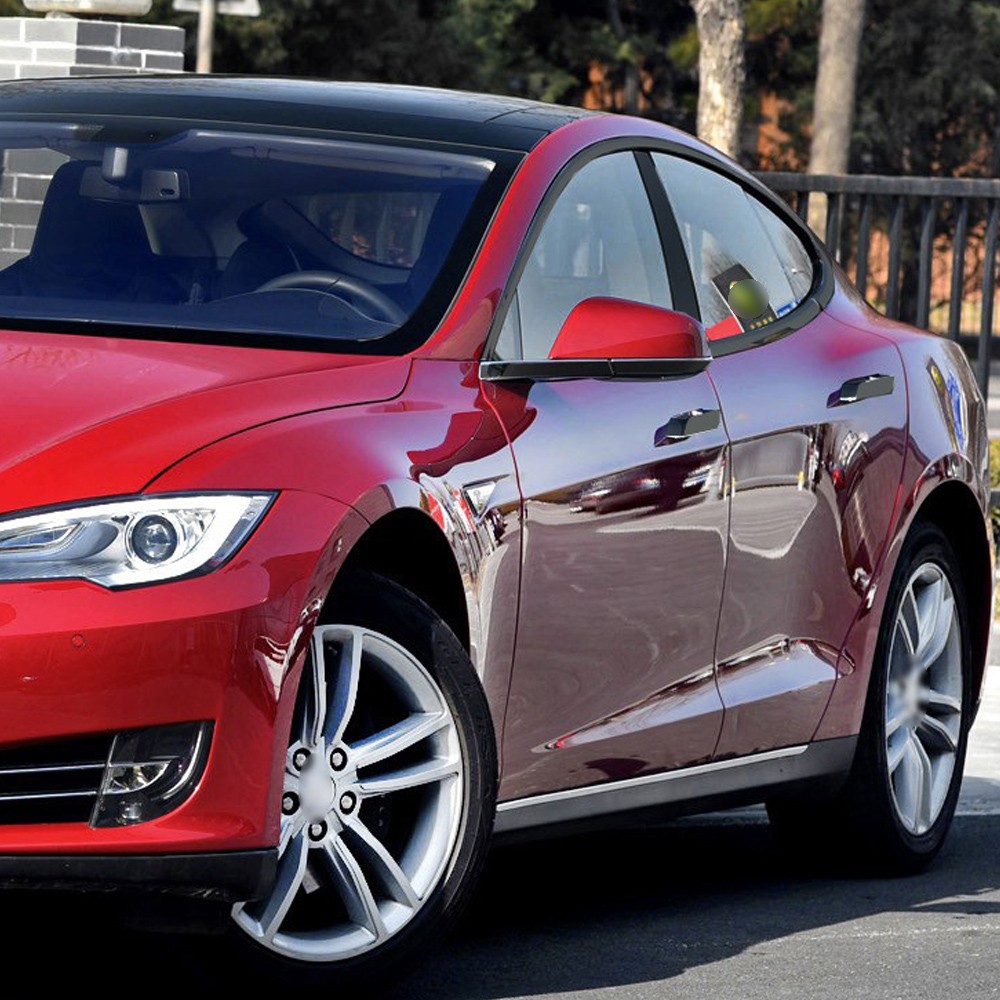 Matte Black Chrome Delete Window Trims For Tesla Model S 2014-2020
