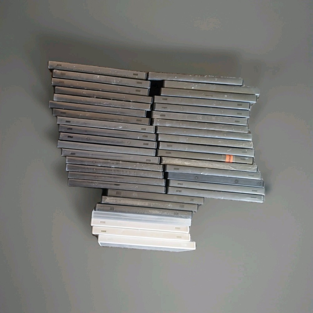 empty dvd cases lot White, Black Doubles, + triple case