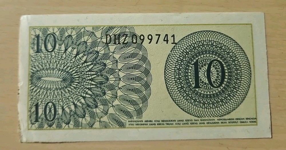 1964 Indonesia 10 Sen Note