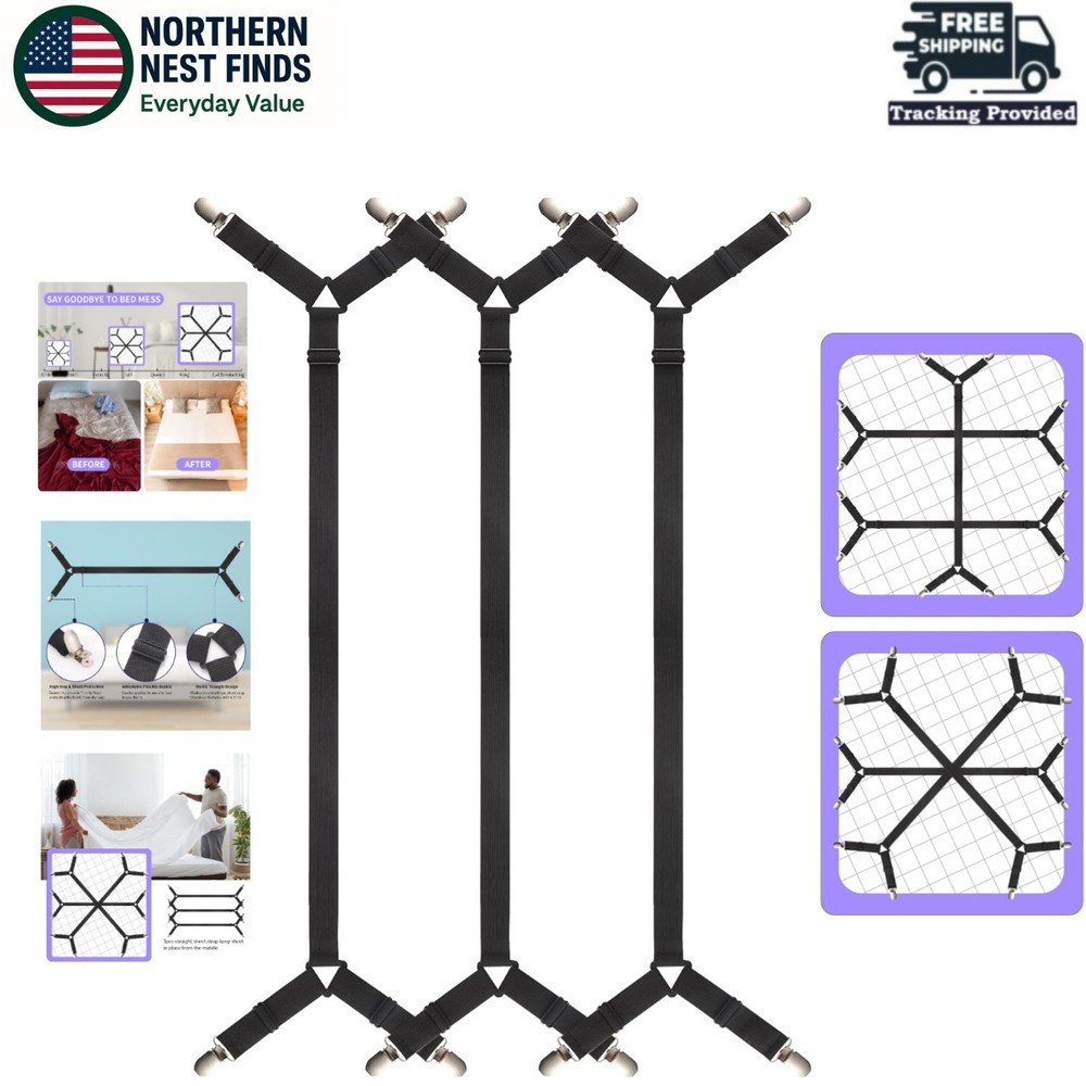 High-Quality Adjustable Sheet Straps - Secure Your Bed Sheets Effortlessly