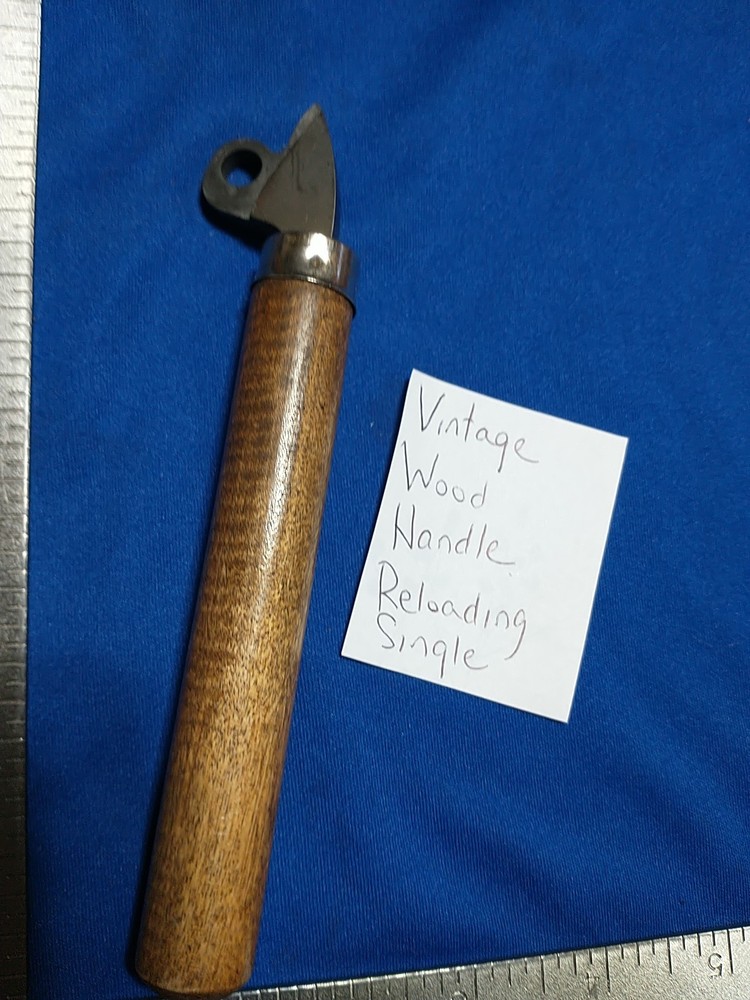VINTAGE WOOD HANDLE RELOADING? SINGLE HANDLE 6 1/4"