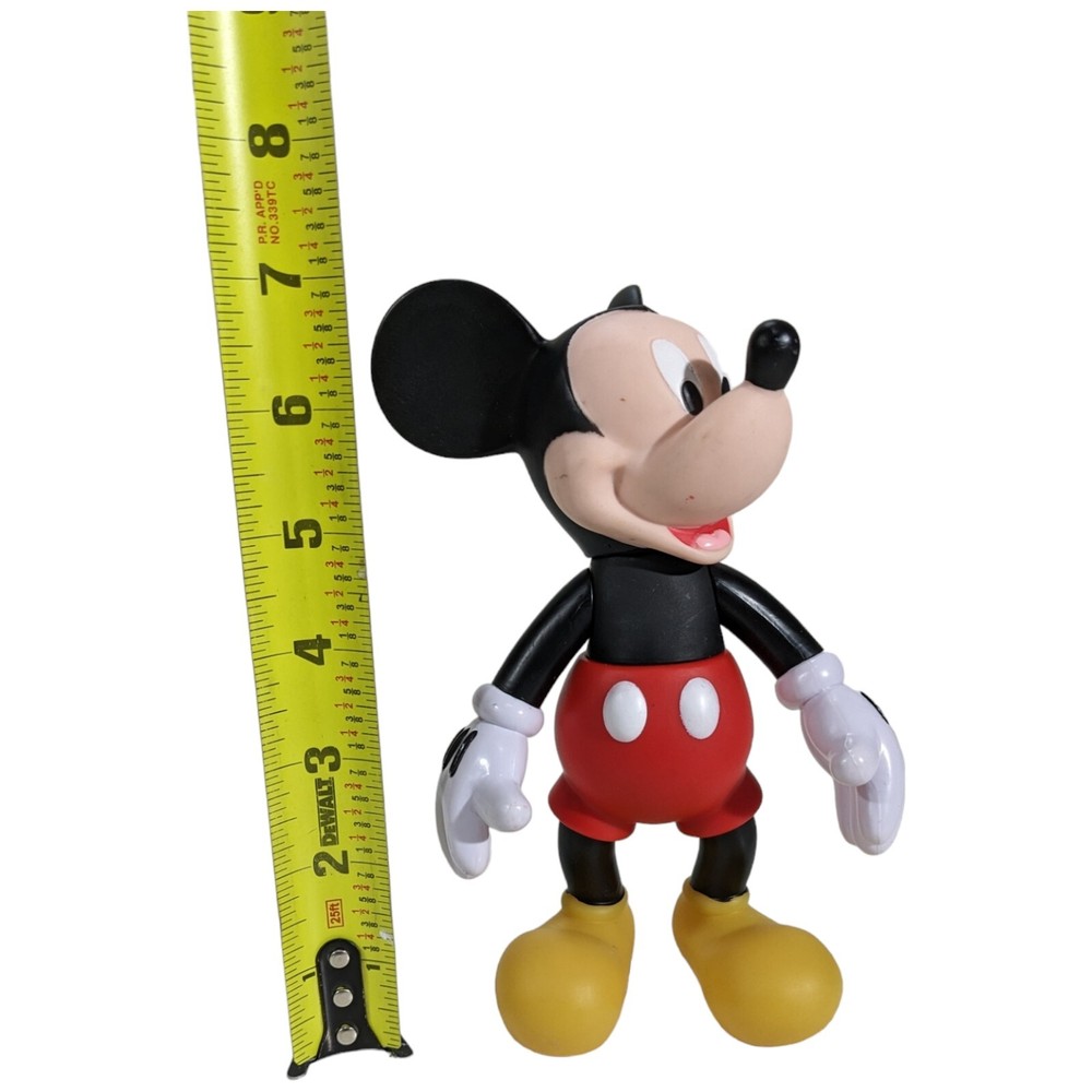 Poseable Mickey Mouse Hard Plastic Moveable Figure Disney 7 Inch