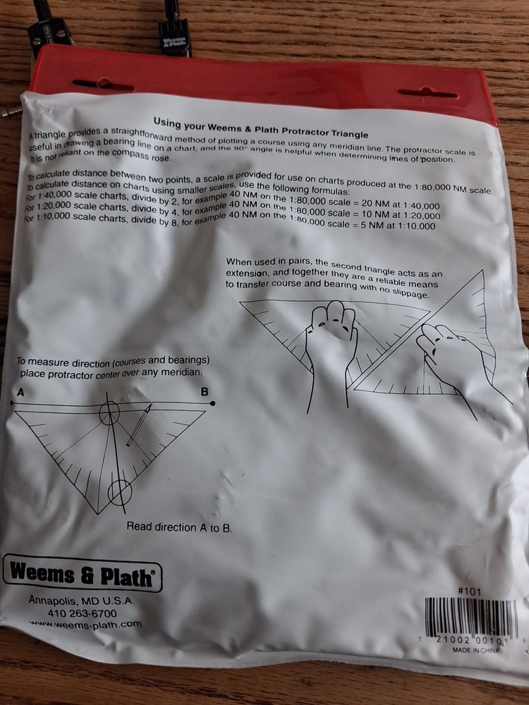 Lot Weems & Plath Navigation Map 2 Compass, 2 Protractor Triangles, 6" Divider