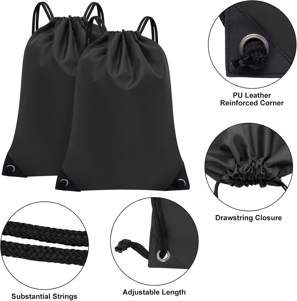 2PCS Drawstring Bags Bulk, String Backpack for Men Women, Cinch Bag Draw String