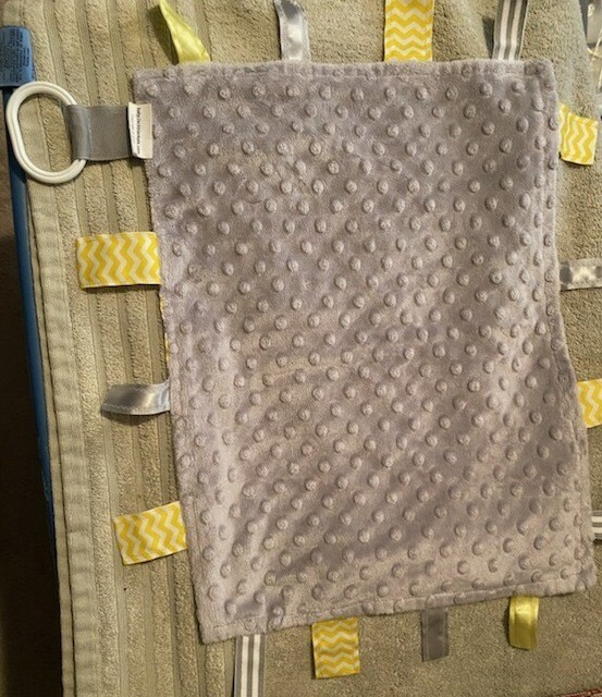 Baby Jack Blanket Security Yellow Gray Pattern