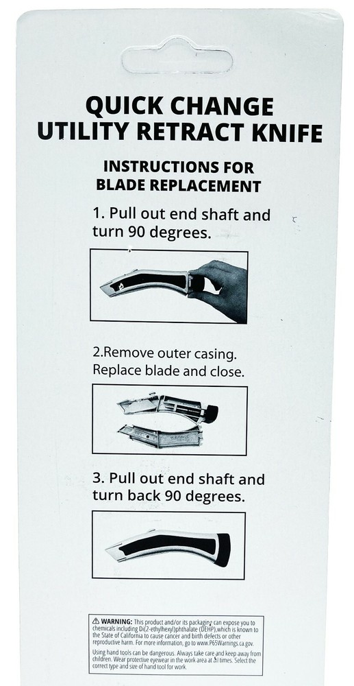 Ergonomic Quick Change Utility RETRACT Knife 3 POSITION RETRACTABLE BLADE