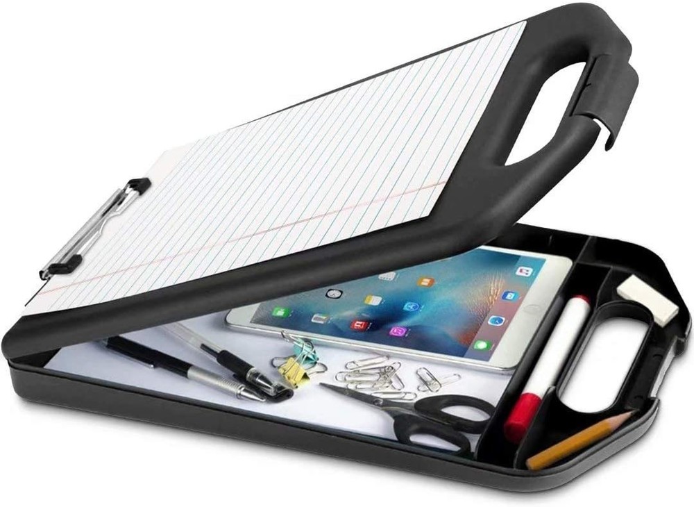 Storage Clipboard with Handle, Plastic Compartment Hold 200 Letter Sized Paper,H