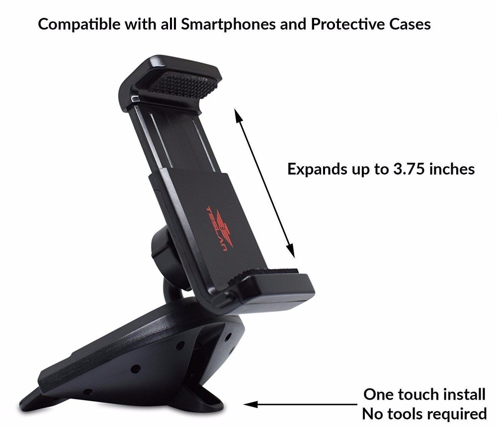 Teslan Disc Cradle Series CD Car Mount Phone Holder for iPhone and Android