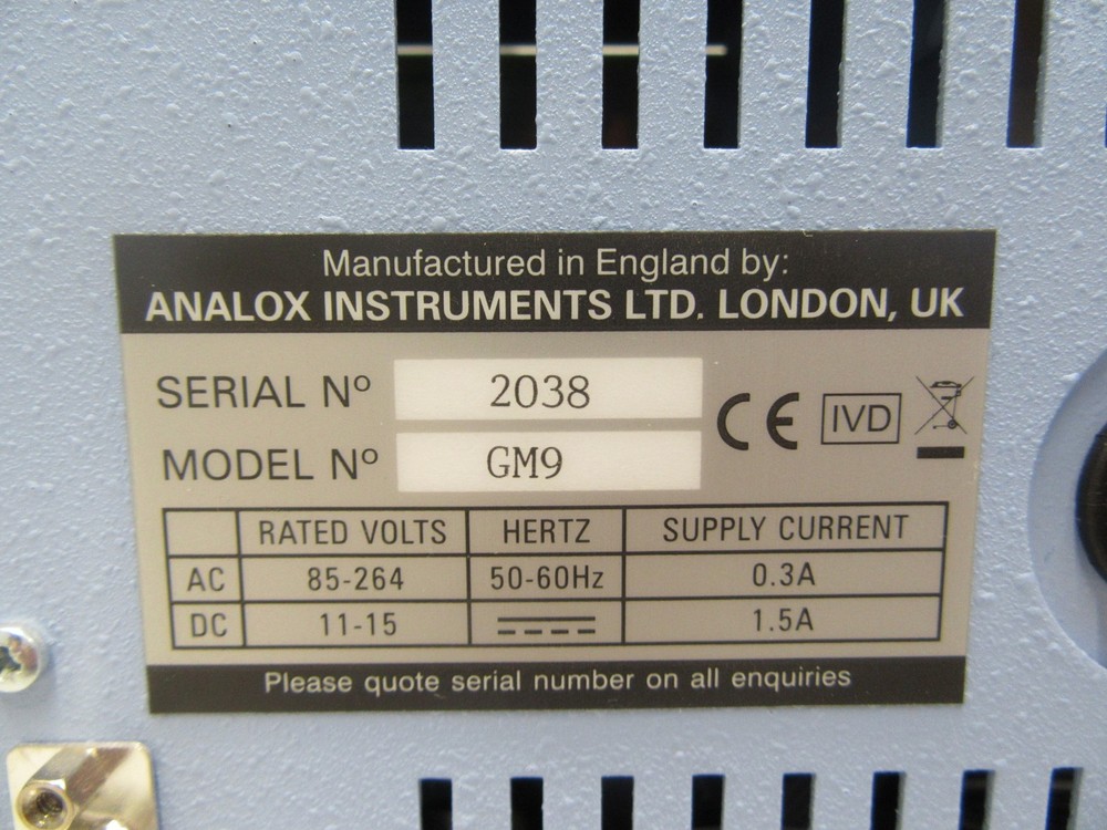 ANALOX INSTRUMENTS GM9 Blood Glucose Analyzer