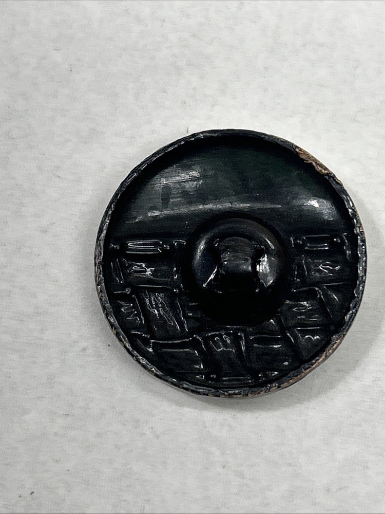 Vintage Celluloid Button Partial Basket Weave Design