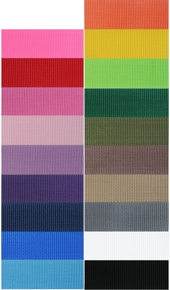 Light Weight Nylon Webbing ASSORTMENT  5 width choice 1 yard each 19 colors