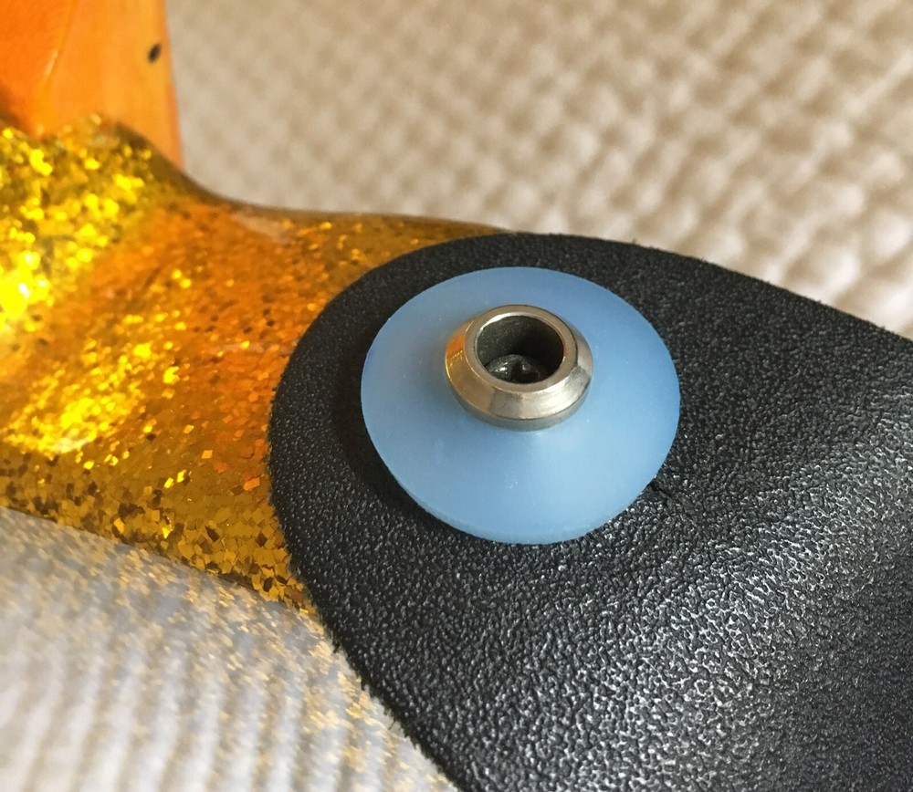 Four ICE-BLUE Rubber Guitar Strap Locks - Classic Design & Great Reliability