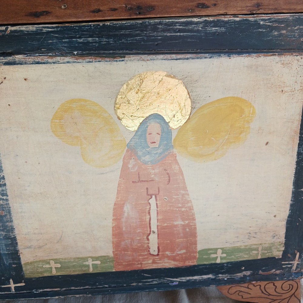 Antique English Folk Art Storage Chest