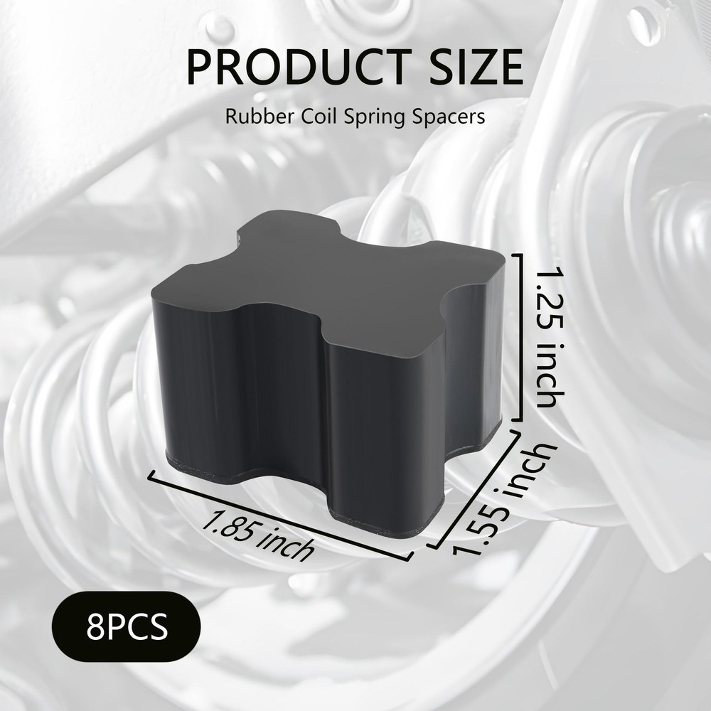 8PCS Rubber Coil Spring Spacers,Heavy Duty Front Coil Spring Booster Kit for ...