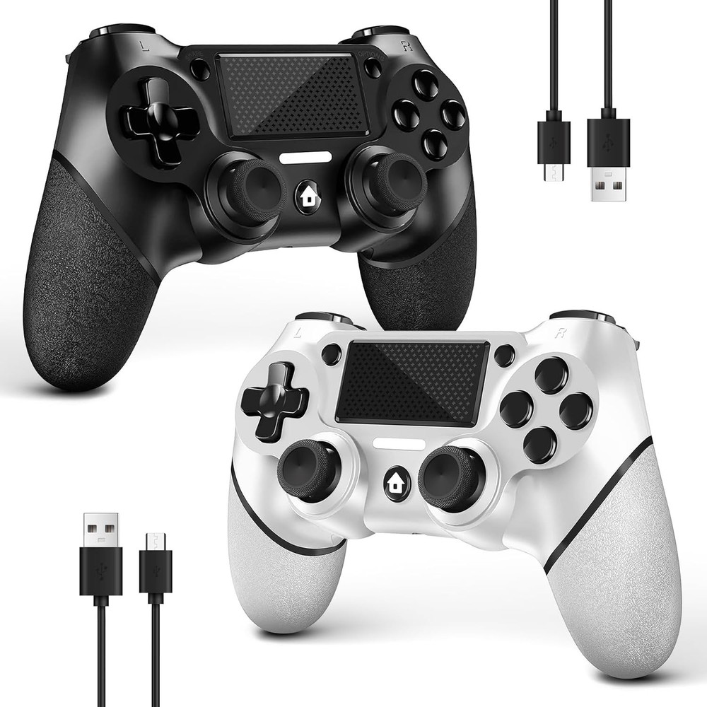 2 Pack For PS4 Controller, Wireless Controller For PS4/Pro/Slim/PC Non-Slip Grip
