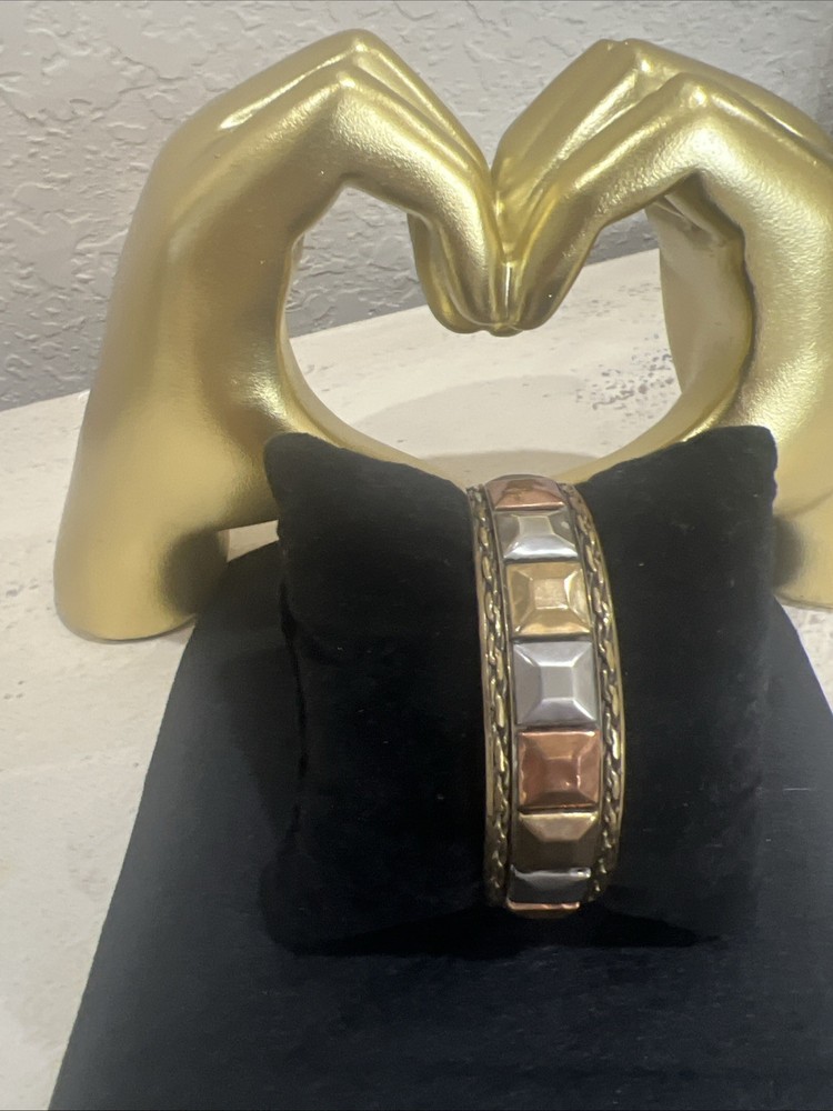 Geometric Square Copper Bracelet, Multicolored, Unbranded