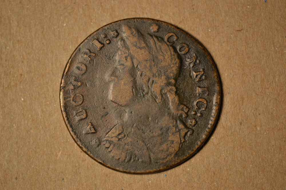 1787 Connecticut Copper. Draped Bust Left. Very Fine