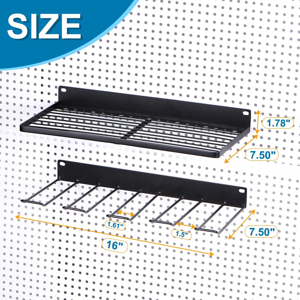 Power Tool Organizer Separate 2 Layers 4 Drill Storage Racks Wall Mount Style