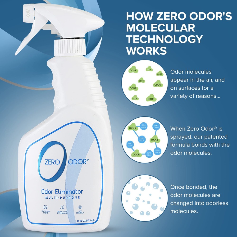 Zero Odor – MultiPurpose Odor Eliminator Air & Surface Odor – Technology for...