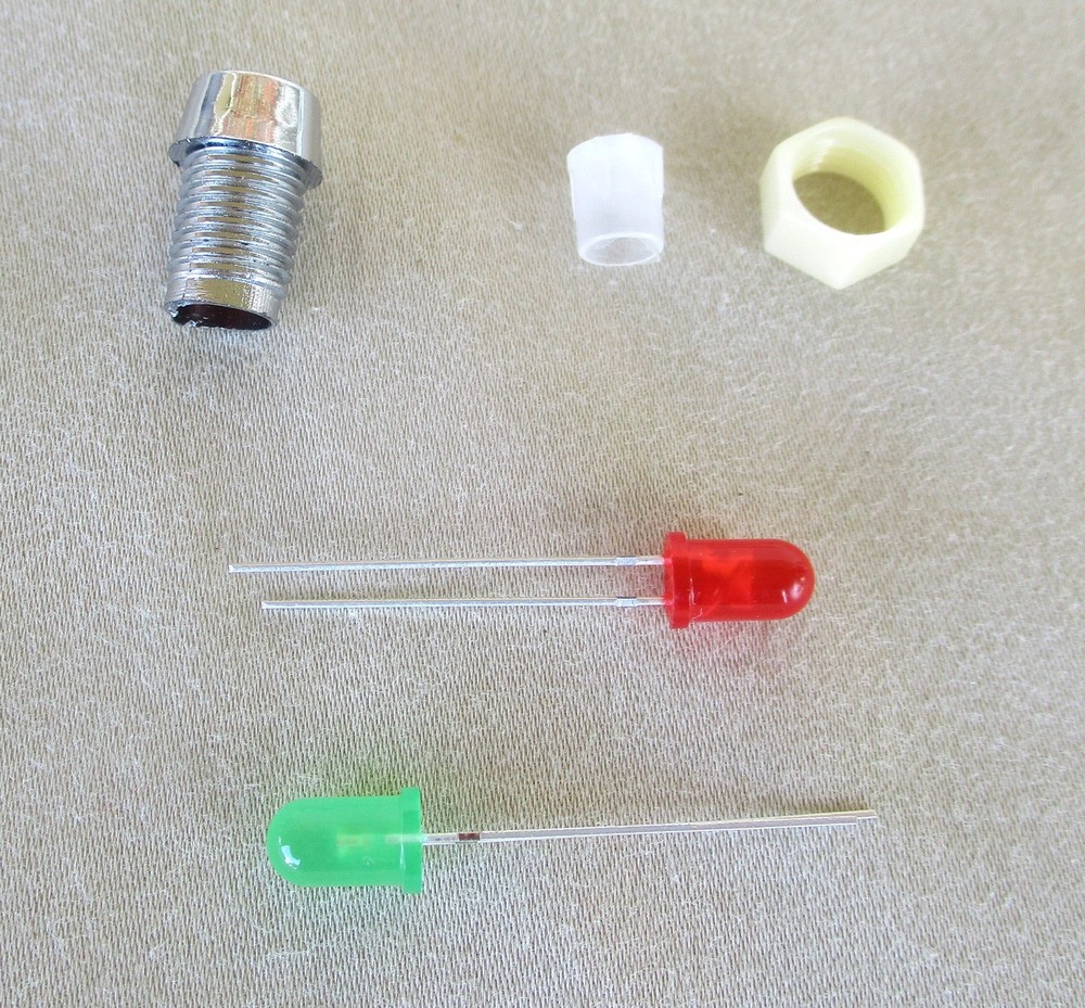 Chrome Plastic Silver Bezel LED Holder Panel Mount Nut Base & LED's 100 Pcs.