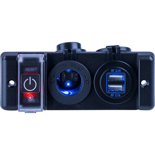 Sea-Dog Double Usb Power Socket Panel W/Breaker Switch 426506-1