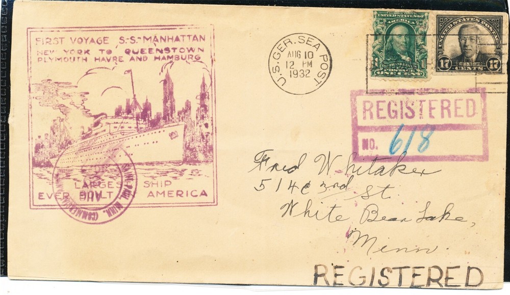 623         Registered on US GERMAN sea post              162024