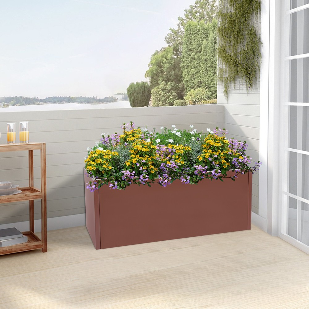 Floor Standing Planter Box Rectangular Planter Box Outdoor Planter 38*15*15 in