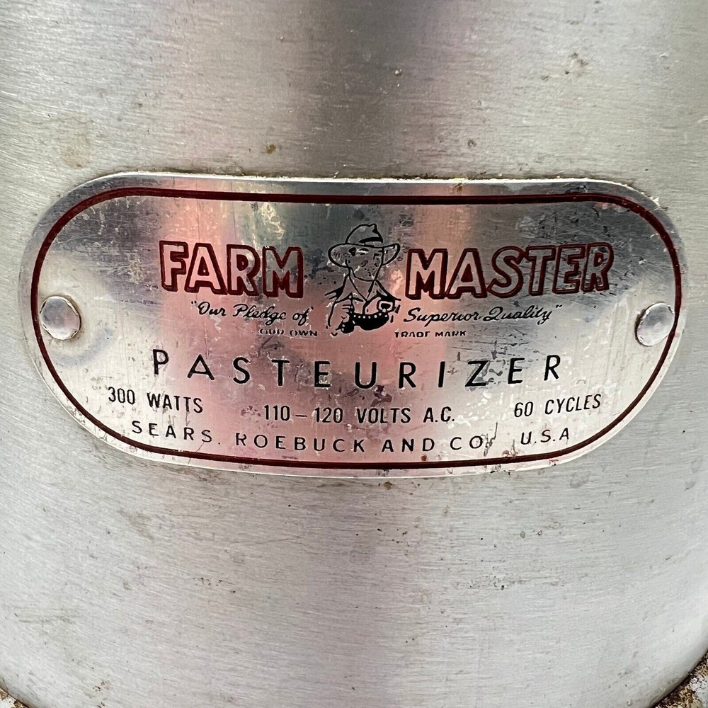 Sears & Roebuck Farm Master Milk Pasteurizer w/ Pail & Lid - Untested See Notes