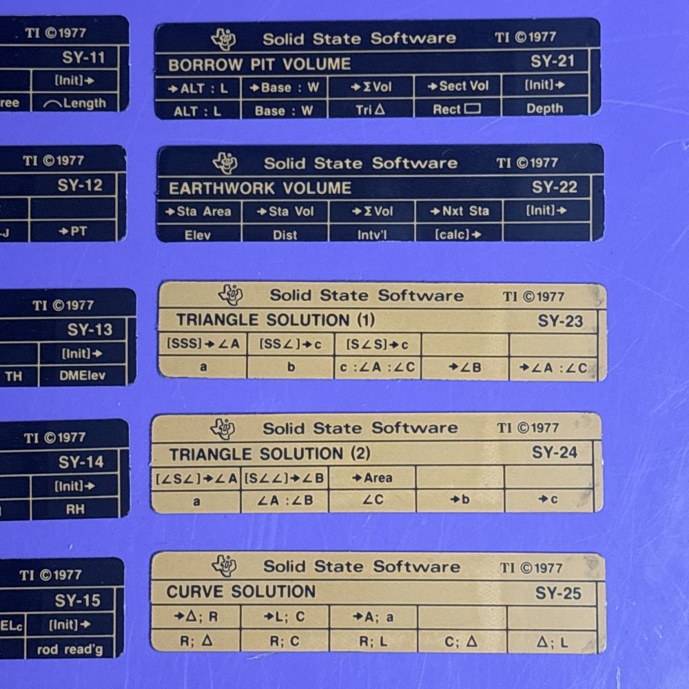 Ti 58/59 Surveying Library Module Verified Working Complete Kit 8 Blank Cards.