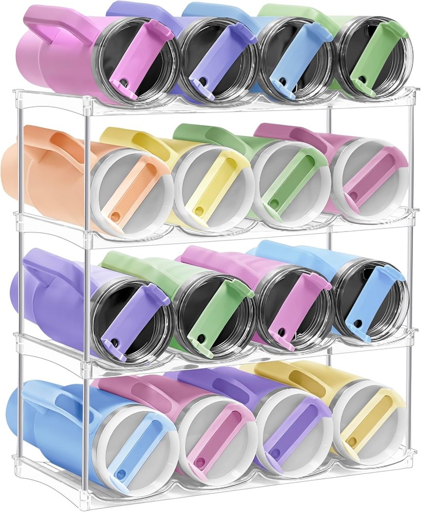 Water Bottle Organizer - Staable Water Bottle Holder for Cabinet, Lar