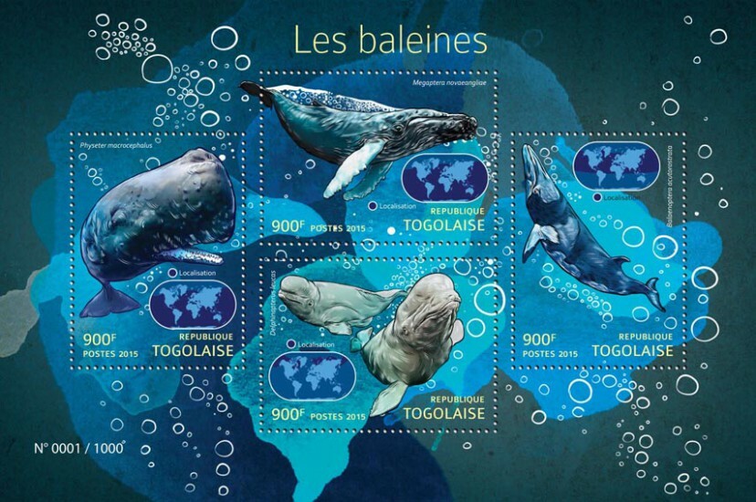 2015 TOGO MNH. WHALES  Yvert&Tellier Code: 4712-4715  |  Michel Code: 6882-6885