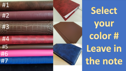 Book Cover Faux Leather (Multiple Colors available)