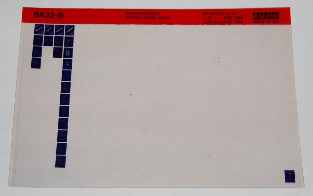 DEC BA32-B Expander Box Installation Guide Manual, Microfiche
