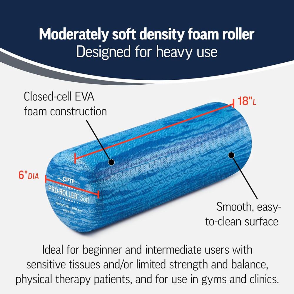 Pro-Roller Soft Density Foam Roller – Low Density Soft Foam Roller for Physical