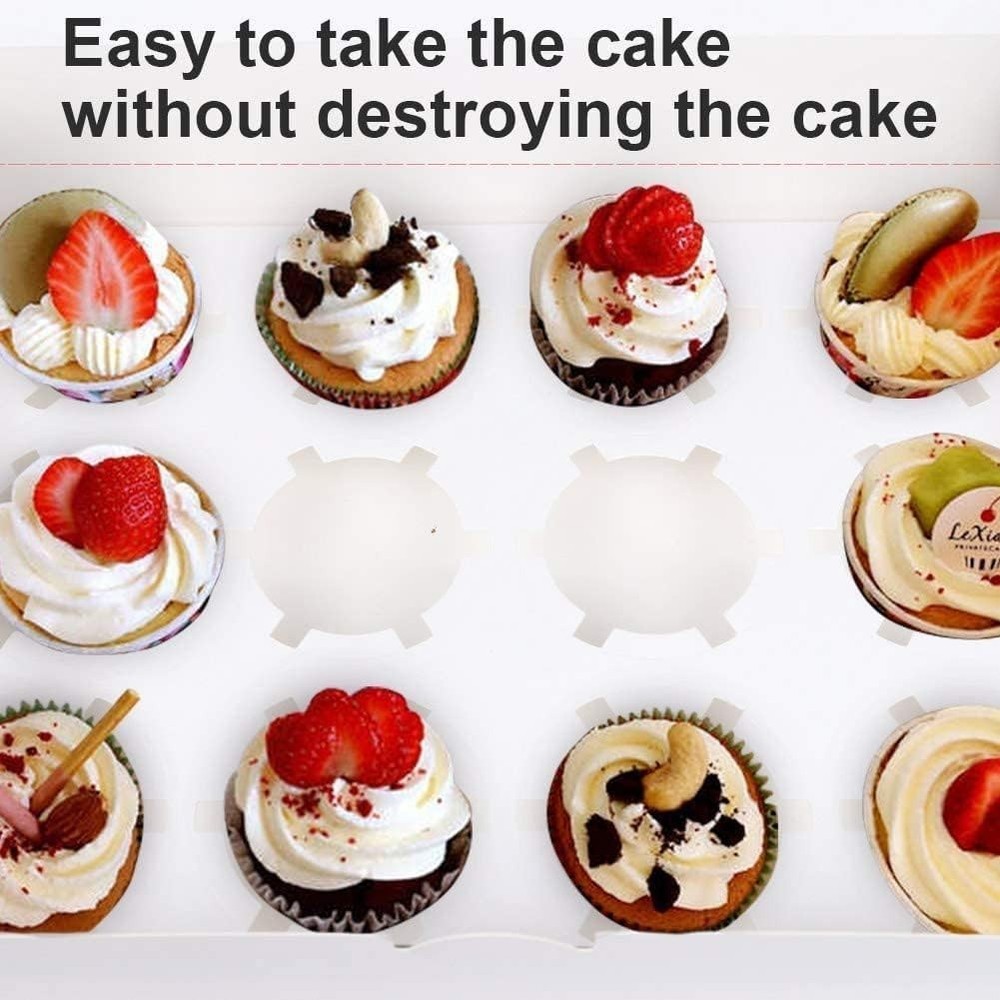 Food Safety 6 Pack Cupcake Boxes - Removable Inserts and Clear Windows