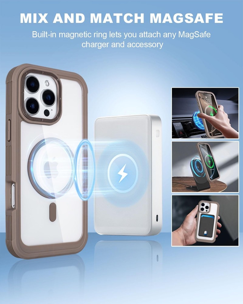 for Clear iPhone 16 Pro Max Case with Belt Clip Holster + 2 Screen Protectors, C