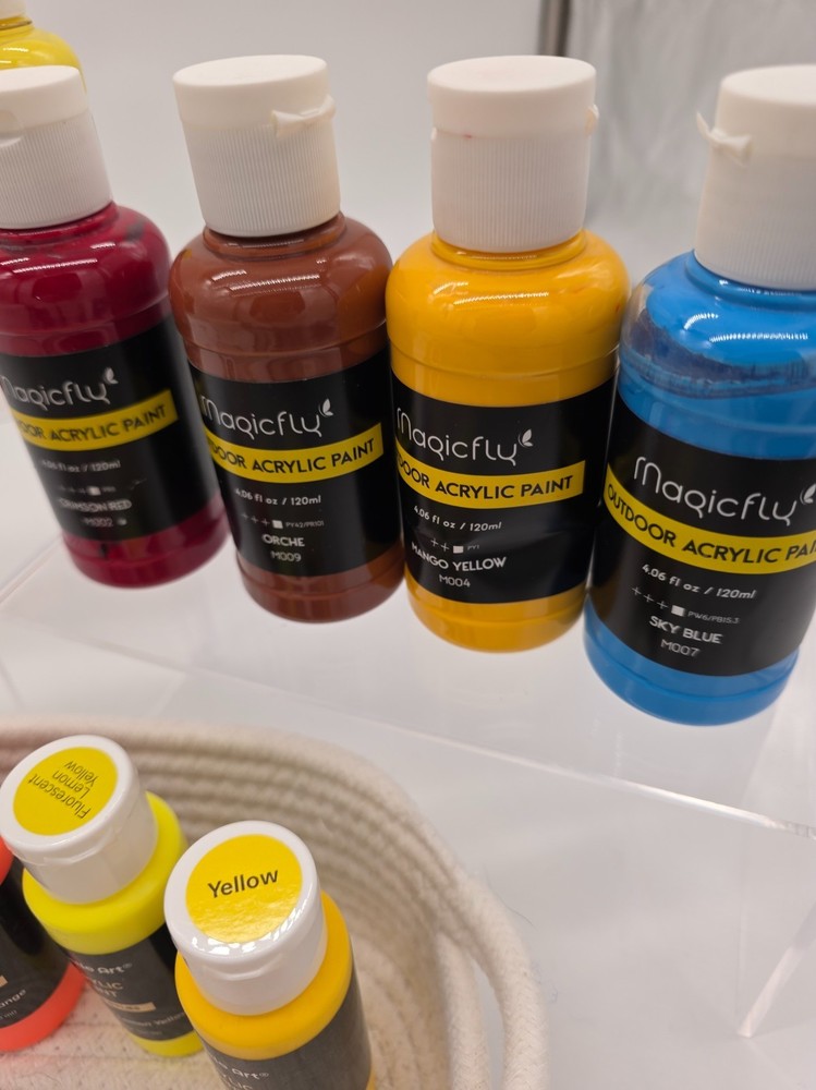 Magicfly Outdoor Acrylic Paint Bundle 13pc 120ml Bottles + Shuttle Art Assorted