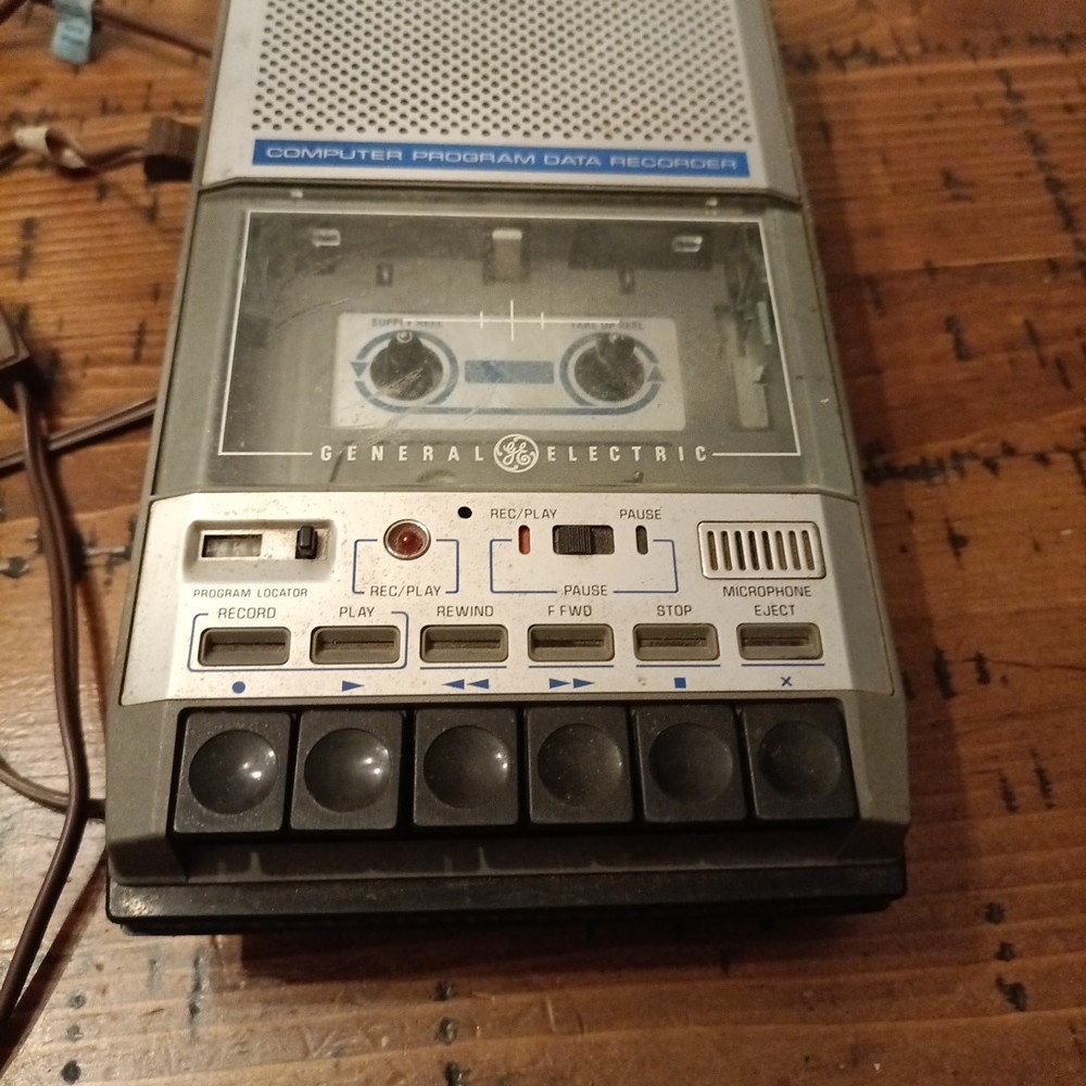 Vtg GE 3-5158 Computer Program Data Recorder Cassette Player Old PC Tested A1