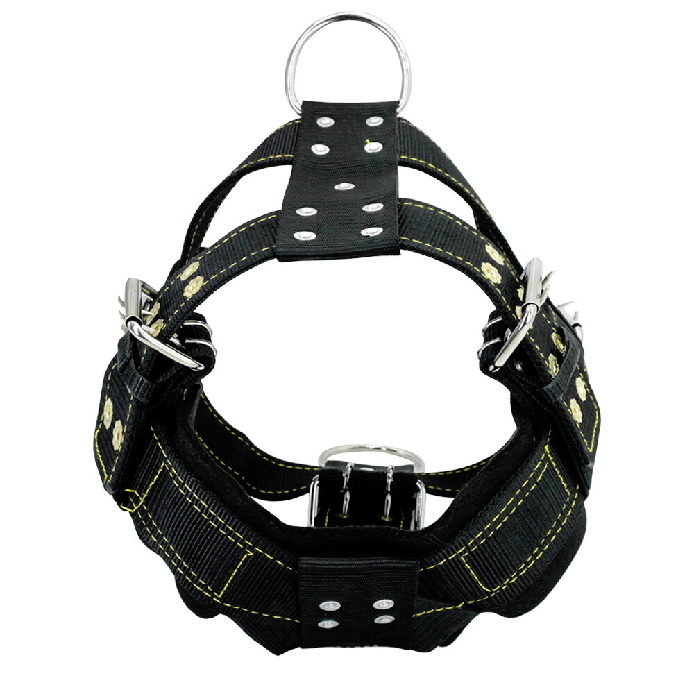 Heavy Duty Dog Weight Pulling Harness Adjustable Medium Large Vest Pitbull Black