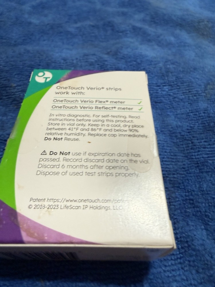100 One Touch Verio Test Strips New Sealed Boxes. Exp 3-31-27