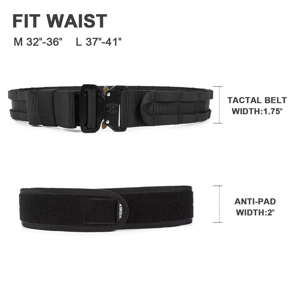 Tactical Anti-slip Pad Inner Belt with Loop System - for MOLLE Battle Belts E...