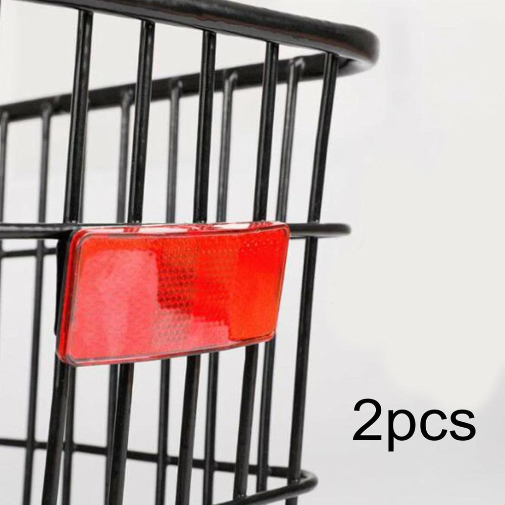 2-Pack Rectangular Red Bike Reflectors, Rear Frame Mount Cycling Warning Acce..