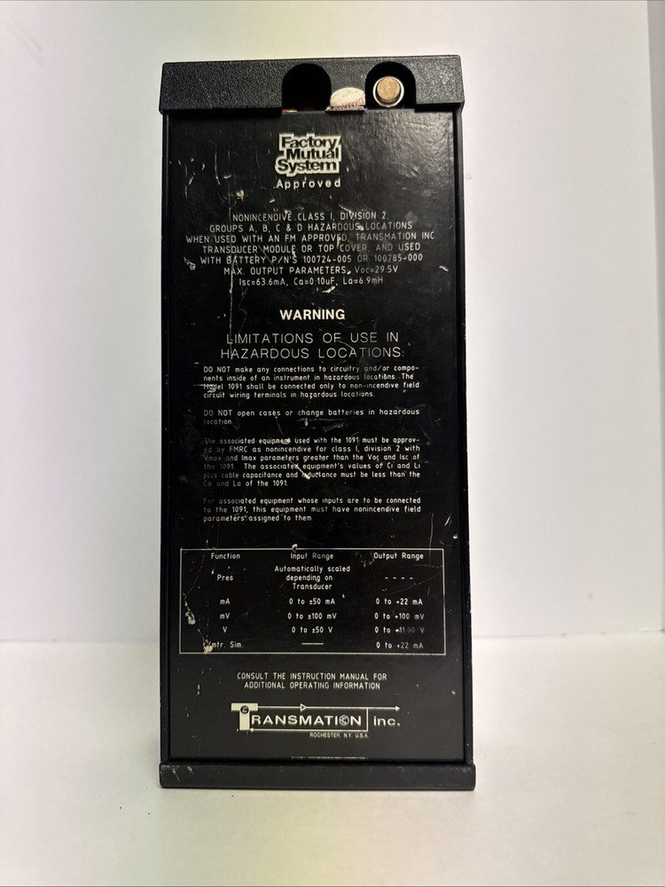 TRANSMATION 1091-01 Pressure FlexiTester Calibrator.